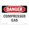 Signmission OSHA Danger Sign, 10" Height, 14" Width, Rigid Plastic, Compressed Gas, Landscape, 1014-L-1076 OS-DS-P-1014-L-1076 - alternate 1